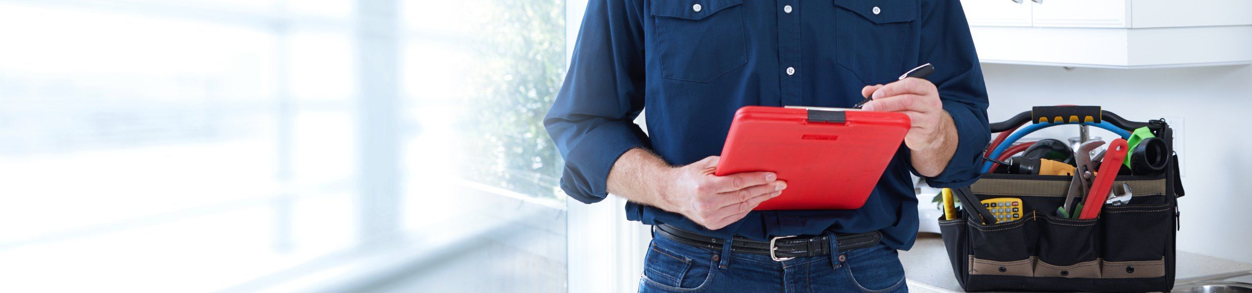 John G. Plumbing plumber with clipboard Gas and plumbing tips and news