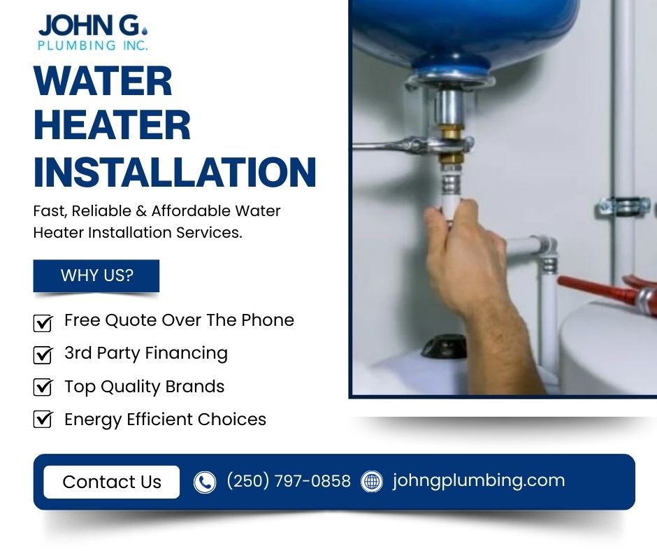John G. Plumbing Water Heater Installation ad.